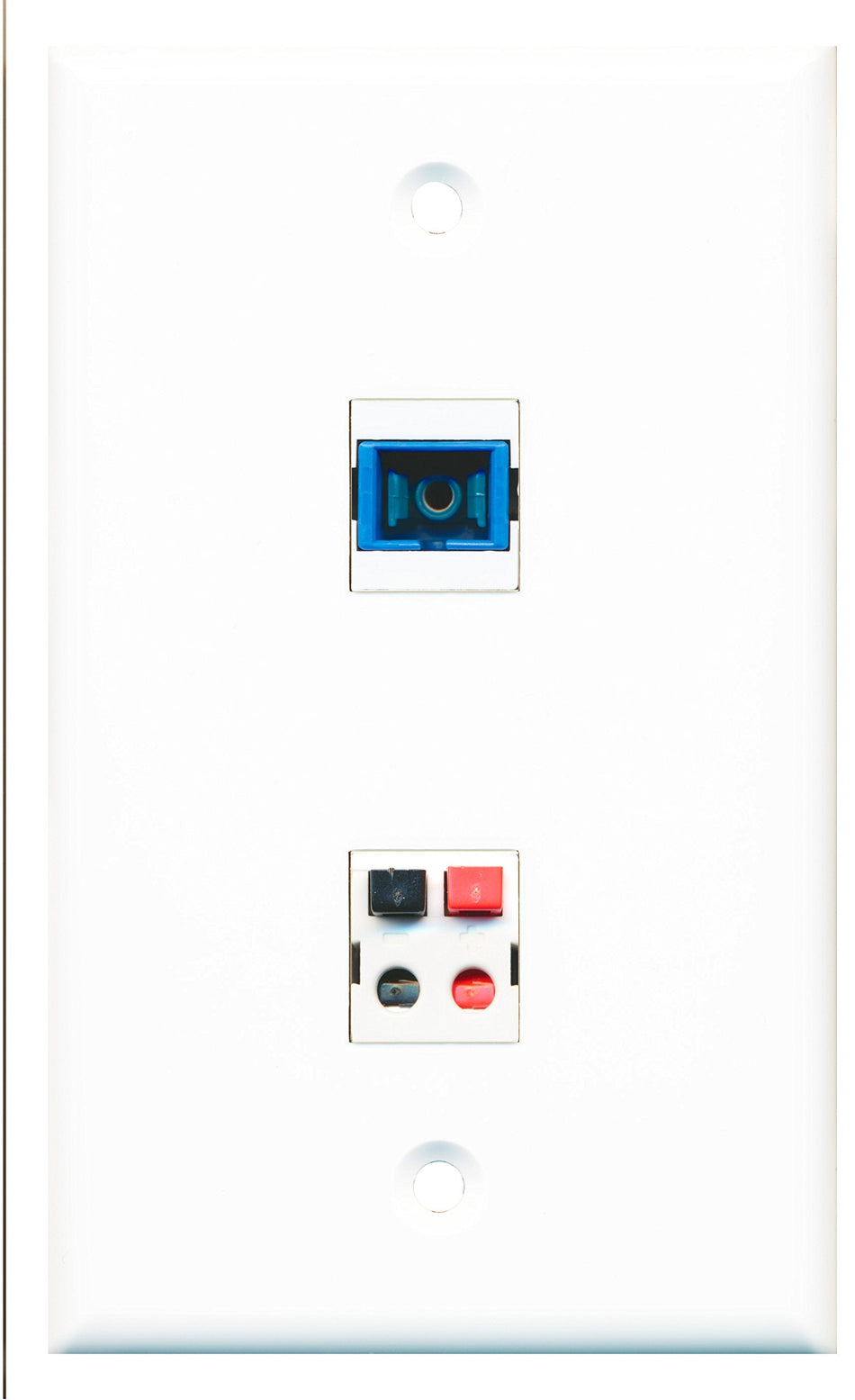 RiteAV - 1 Port SC Fiber Singlemode Simplex 1 Port Speaker Wall Plate - Bracket Included