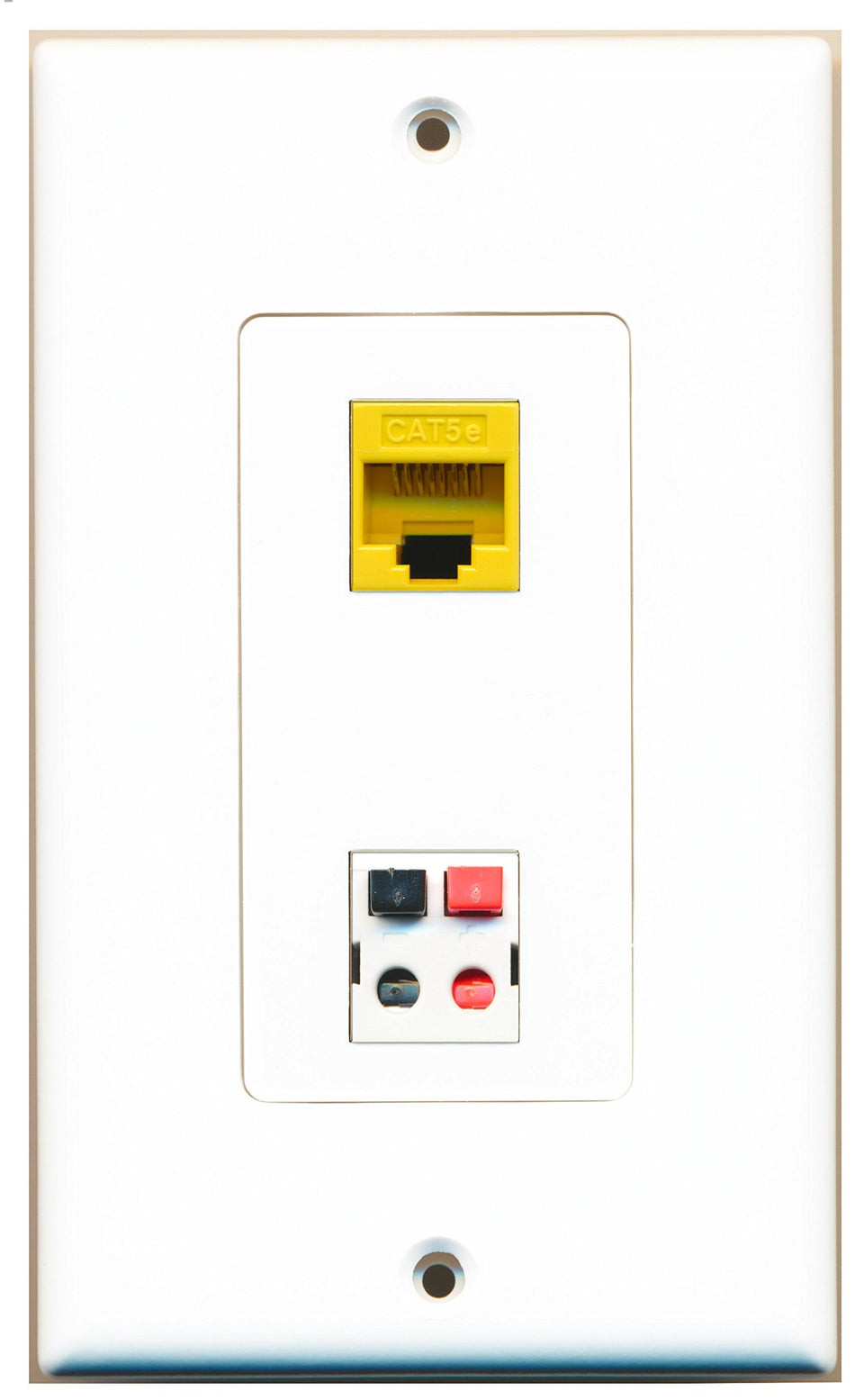 RiteAV 1 Port Cat5e Ethernet Yellow 1 Port Speaker Wall Plate OVERSIZED