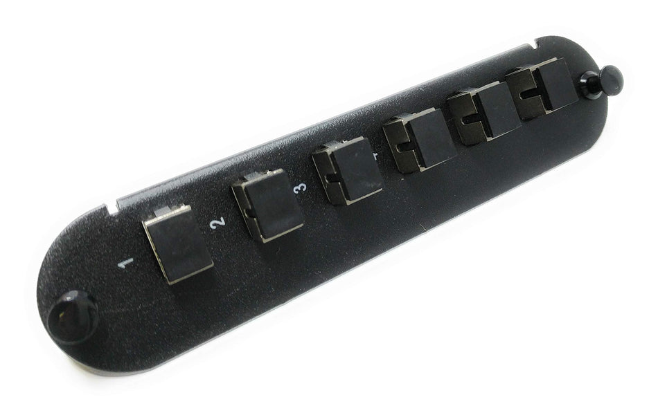 RiteAV - CCH SC/ST (6 Port Simplex w/6 Fiber Connectors) Adapter Panel (Non-LGX) Silver/Black (9/125) for Yellow OS2 Singlemode