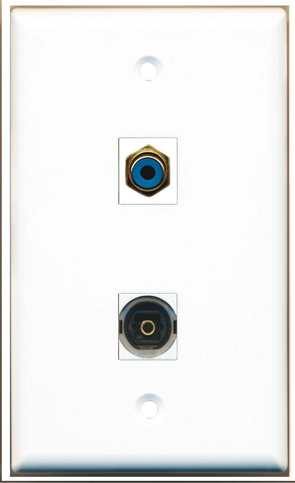 RiteAV - 1 Port RCA Blue 1 Port Toslink Wall Plate - Bracket Included