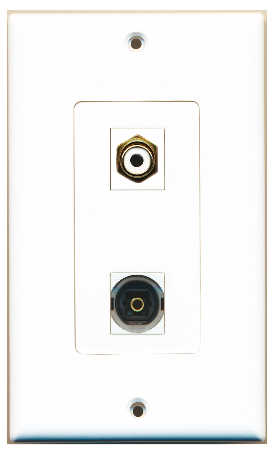RiteAV 1 Port RCA White 1 Port Toslink Type Wall Plate OVERSIZED