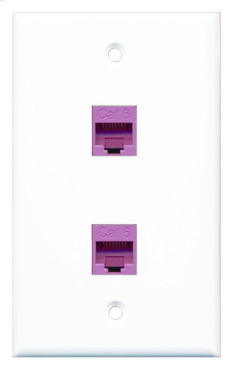 RiteAV - 2 Port Cat6 Ethernet Purple Wall Plate - Bracket Included