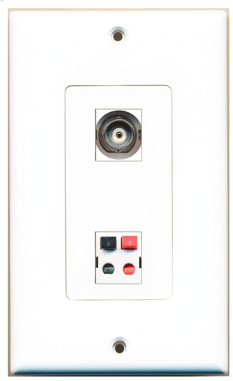 RiteAV 1 Port BNC 1 Port Speaker Wall Plate OVERSIZED