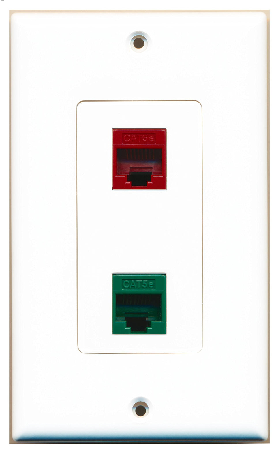 RiteAV 1 Port Cat5e Ethernet Green 1 Port Cat5e Ethernet Red Wall Plate OVERSIZED
