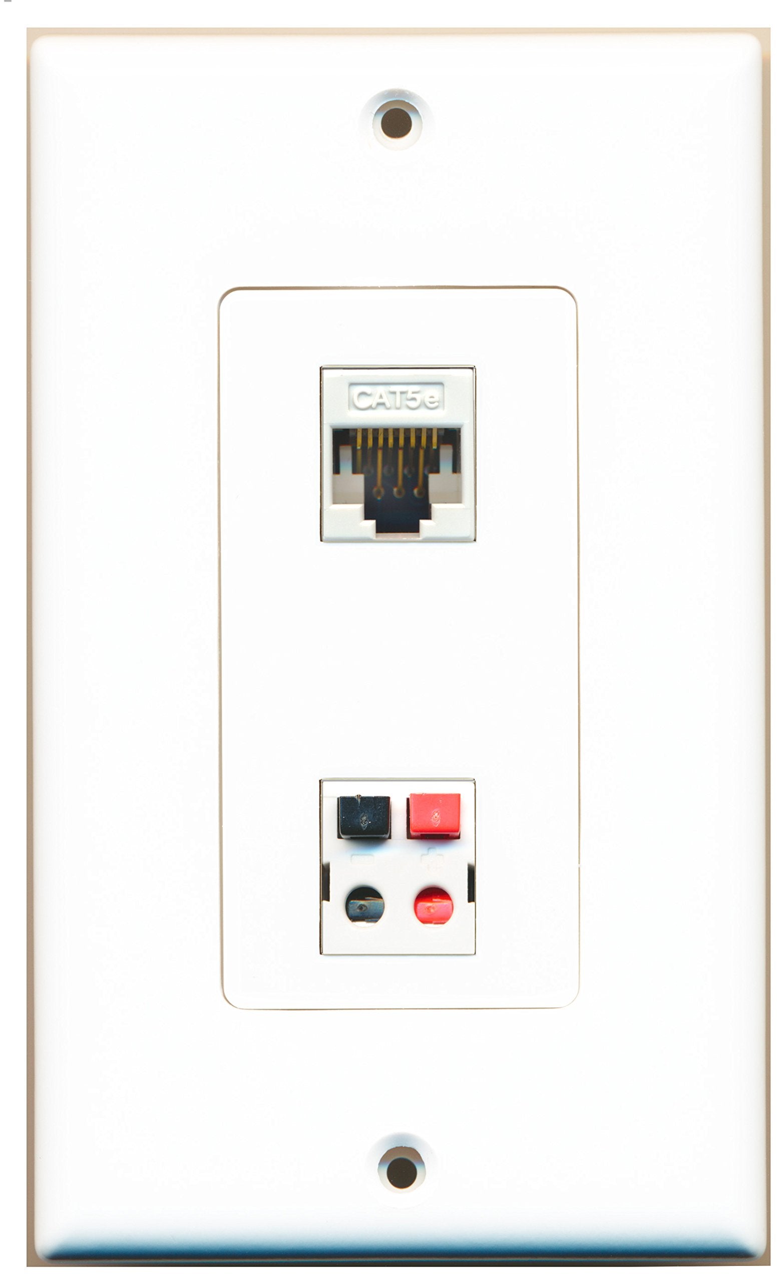 RiteAV 8 Cat5e Ethernet Port Mixed Colors Quick Install Wall Plate White - View #5