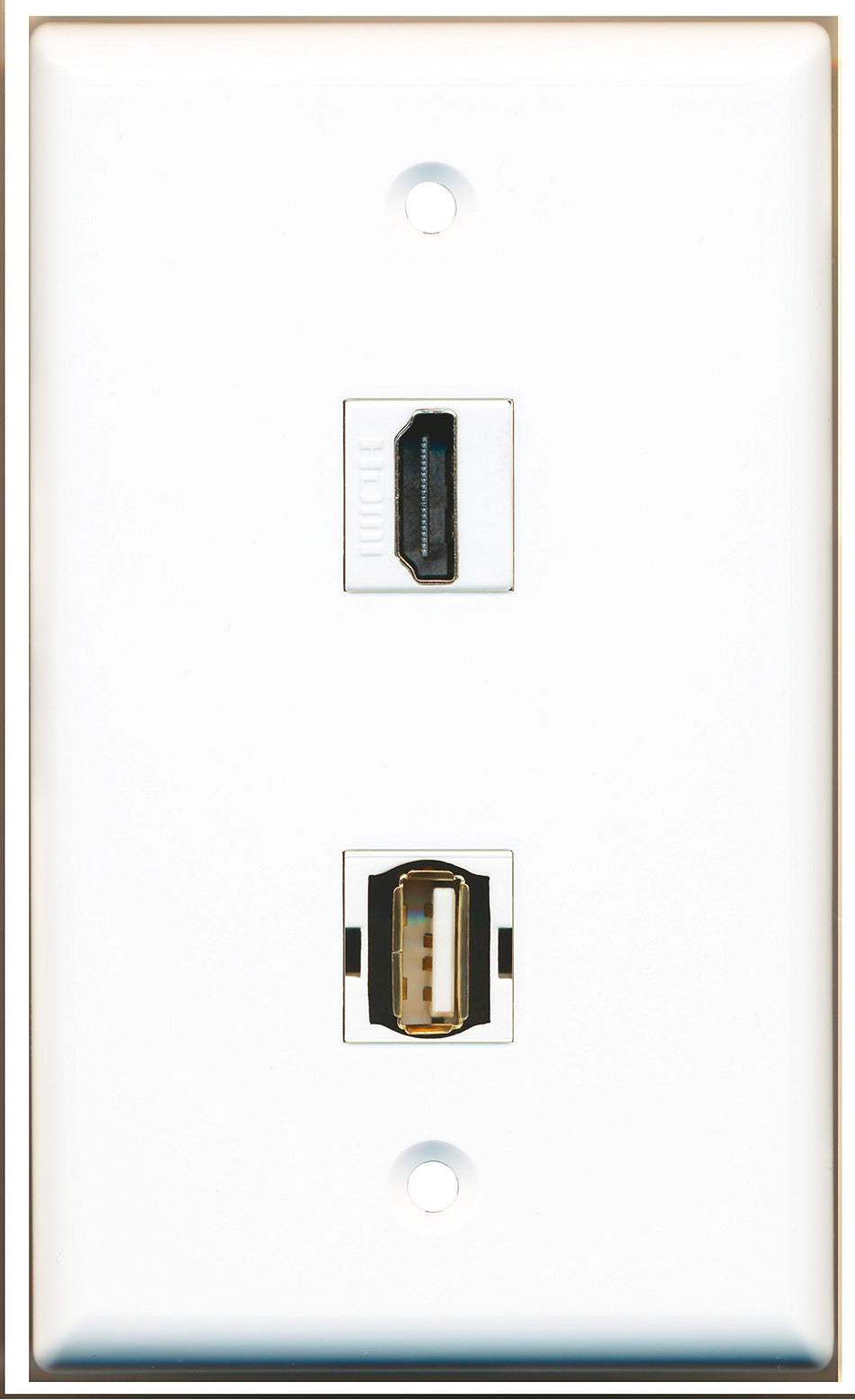 RiteAV - 1 Port HDMI 1 Port USB A-A Wall Plate - Bracket Included