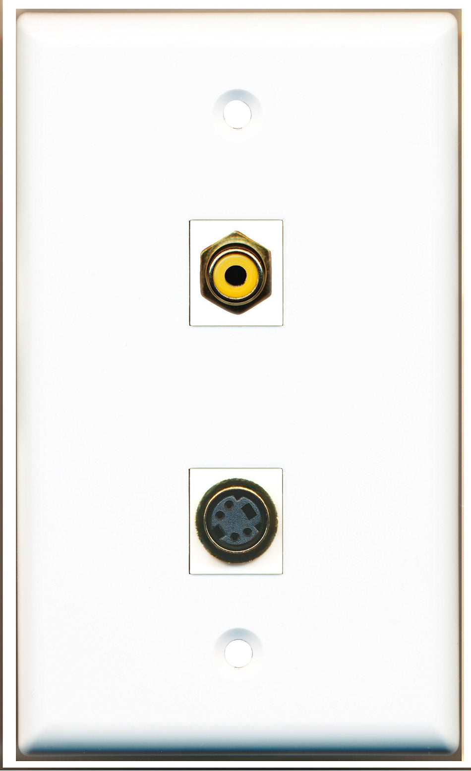 RiteAV - 1 Port RCA Yellow 1 Port S-Video Wall Plate - Bracket Included