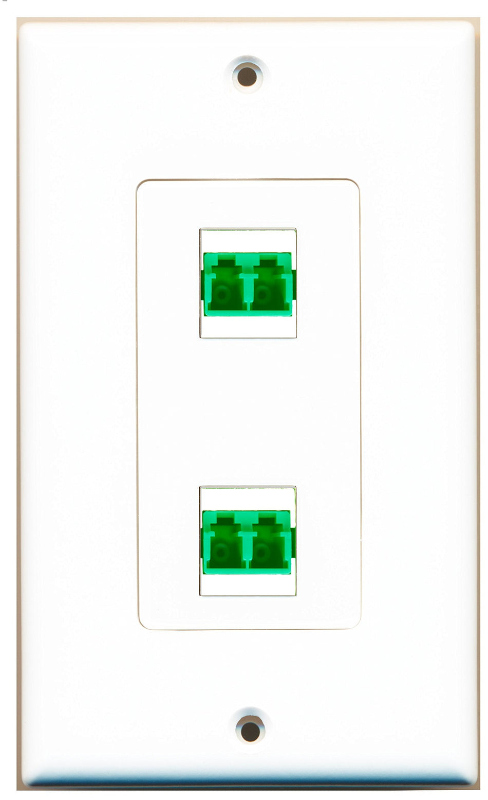 RiteAV 2 Port Fiber LC APC Duplex Wall Plate OVERSIZED