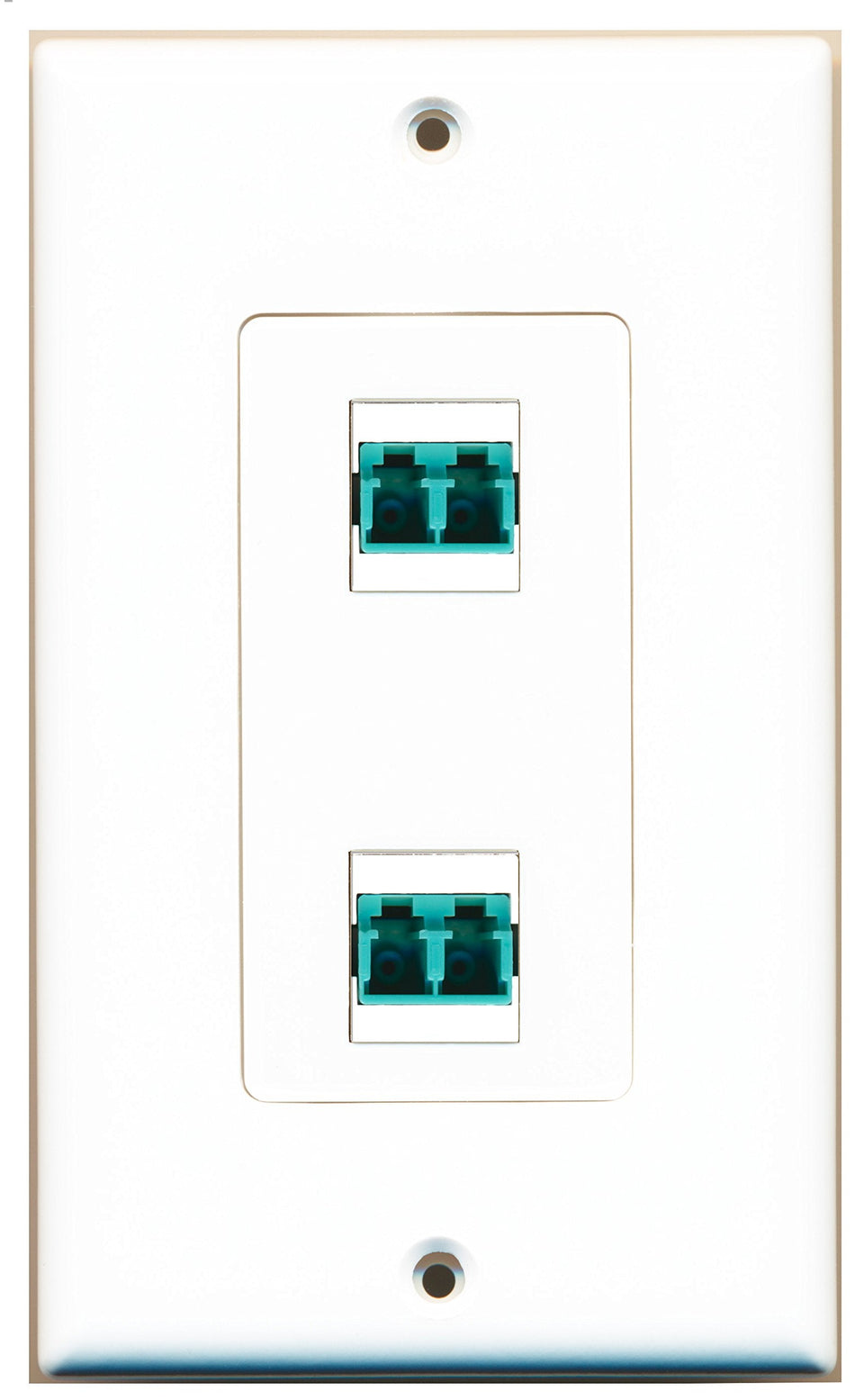 RiteAV 2 Port LC Fiber 10GB Duplex Wall Plate OVERSIZED