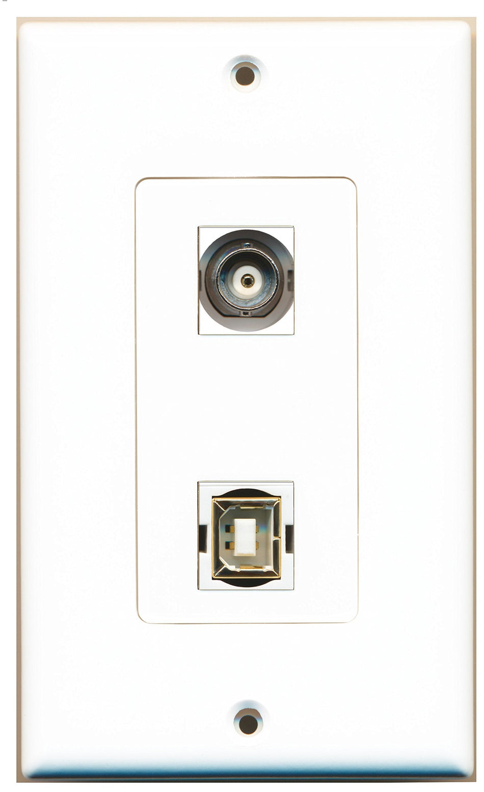 RiteAV 1 Port BNC 1 Port USB B-B Wall Plate OVERSIZED