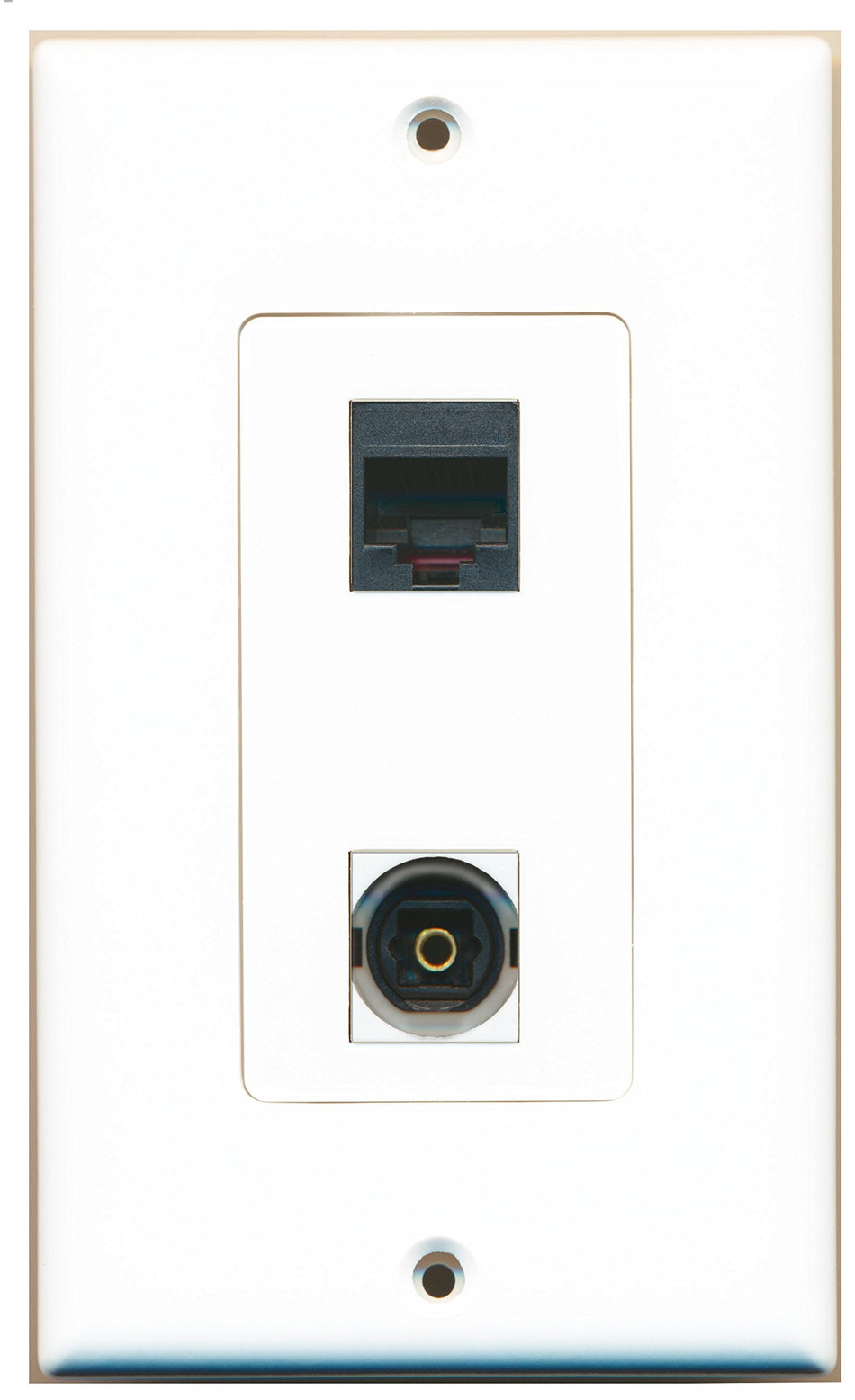 RiteAV - 1 Port Phone Black 1 Port Toslink Decorative Wall Plate - Bracket Included