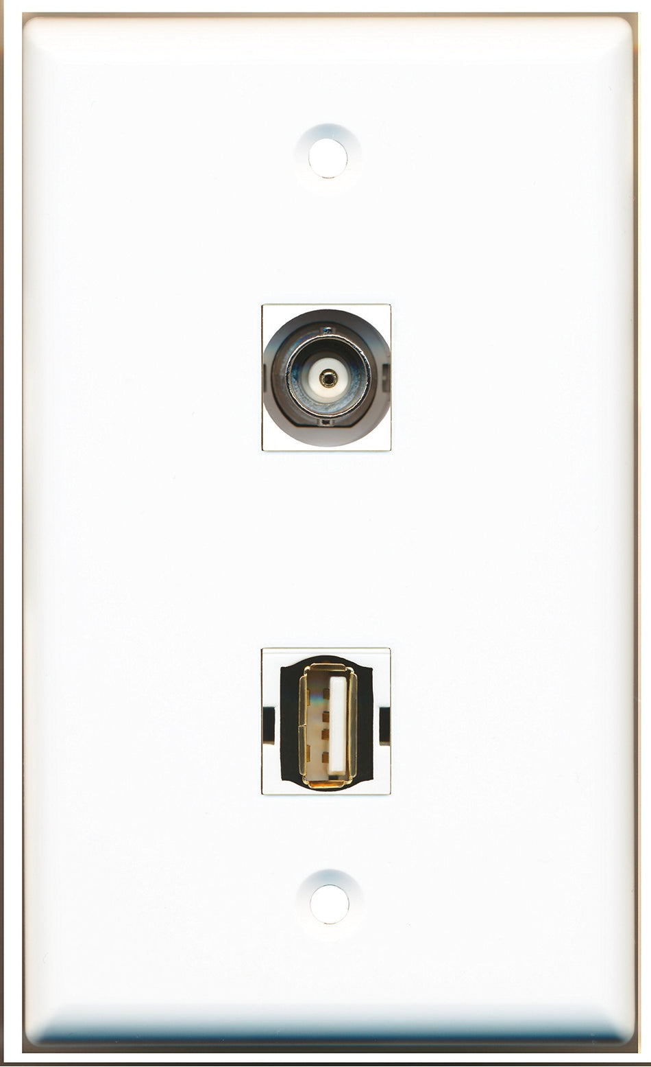 RiteAV - 1 Port USB A-A 1 Port BNC Wall Plate - Bracket Included