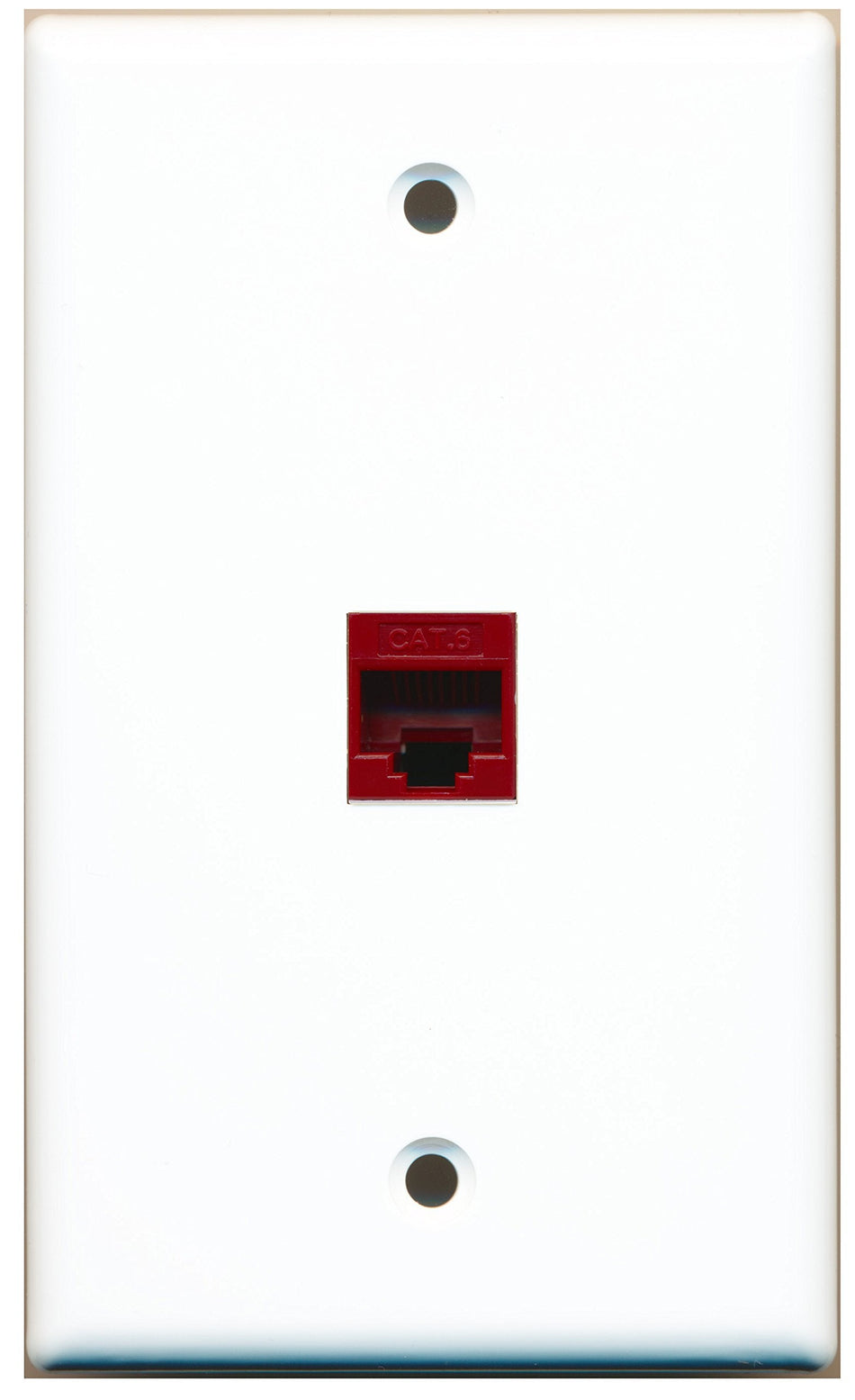 RiteAV - 1 Port Cat6 Ethernet Red Wall Plate - Bracket Included