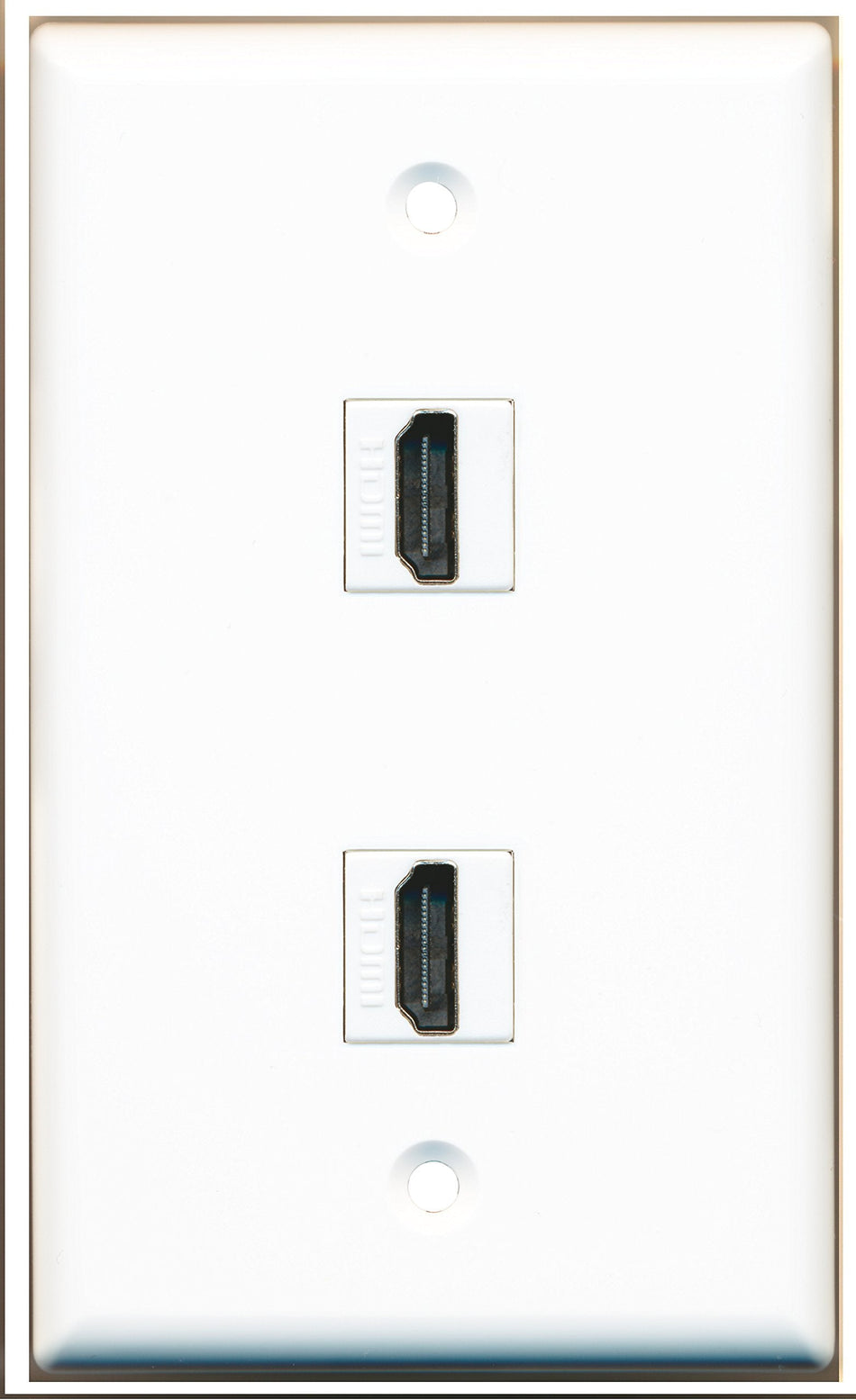 RiteAV - 2 Port HDMI Wall Plate White - Bracket Included
