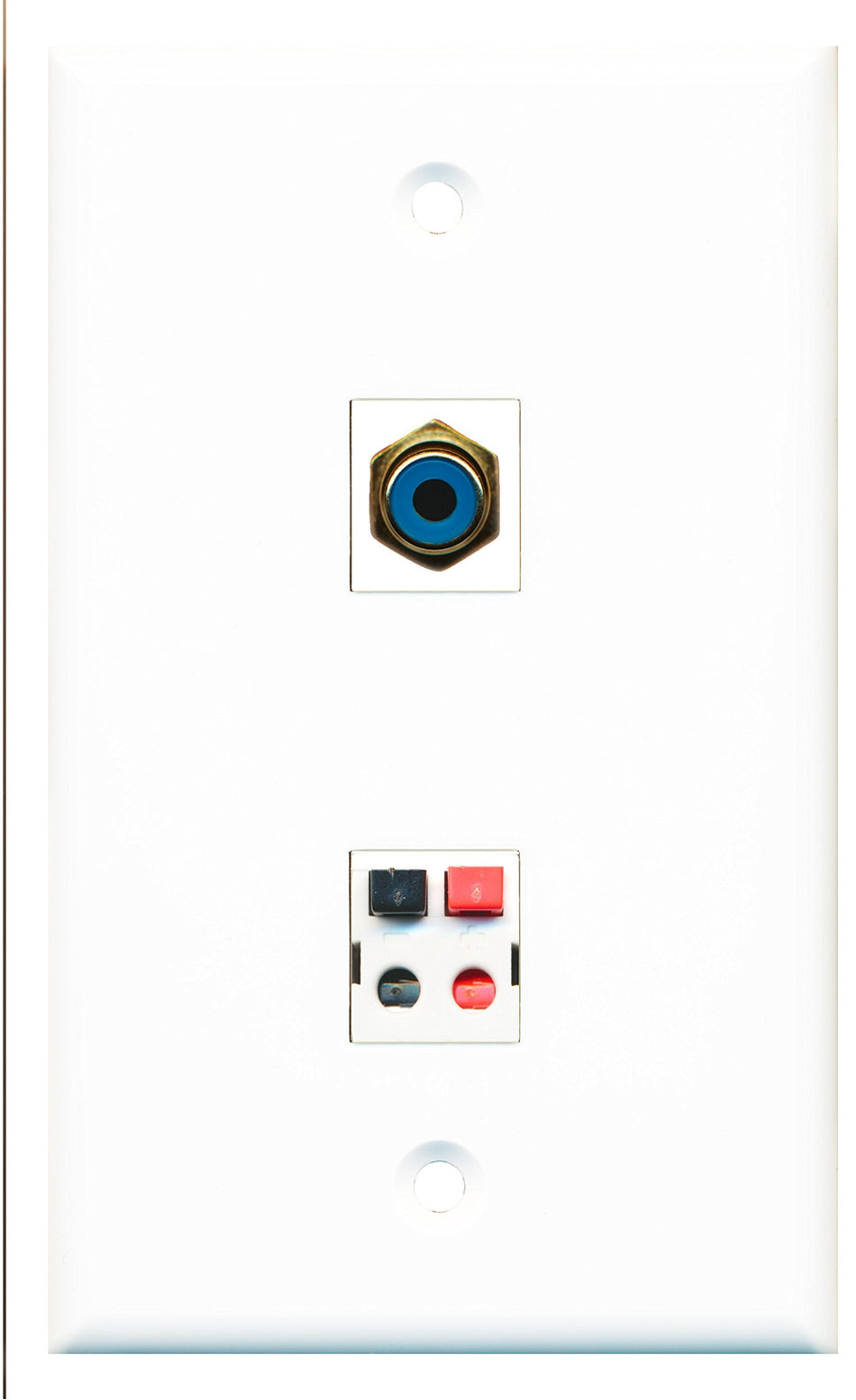 RiteAV - 1 Port RCA Blue 1 Port Speaker Wall Plate - Bracket Included