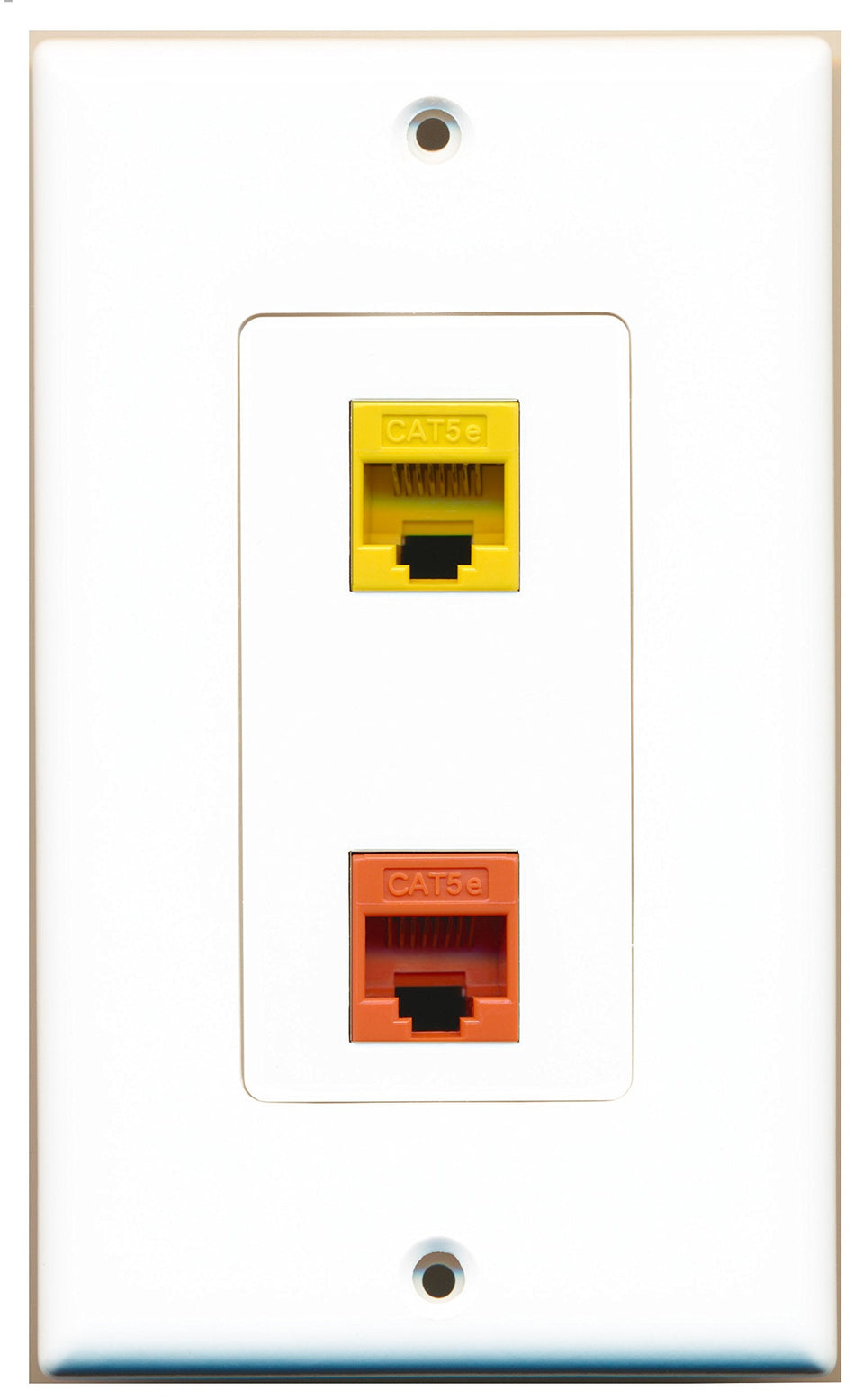RiteAV 1 Port Cat5e Ethernet Yellow 1 Port Cat5e Ethernet Orange Wall Plate OVERSIZED