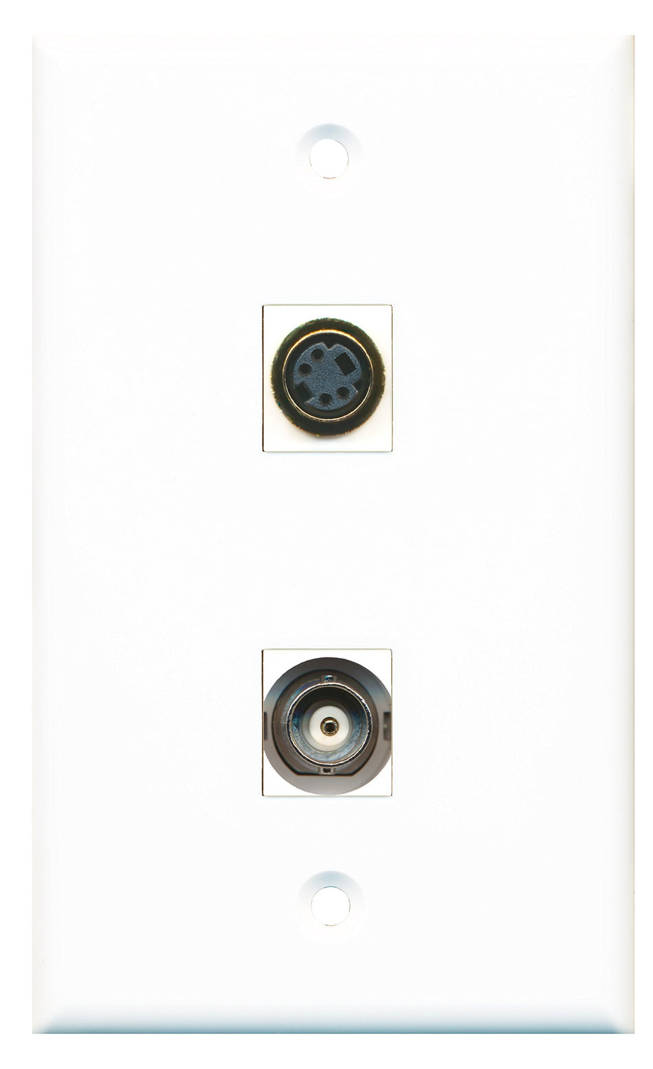 RiteAV - 1 Port S-Video 1 Port BNC Wall Plate - Bracket Included