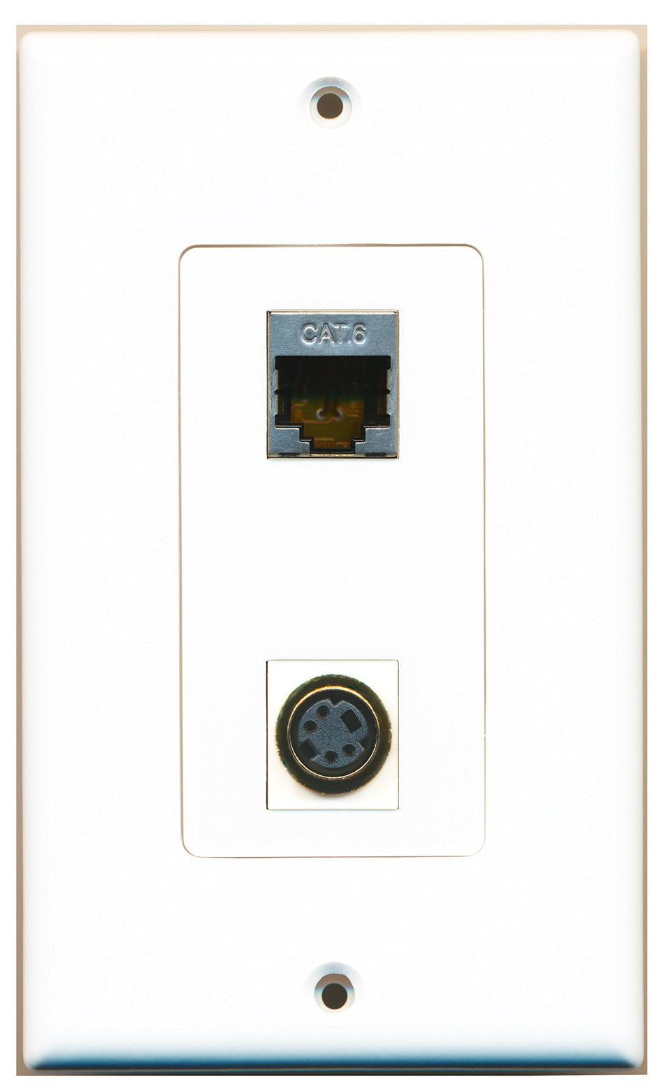 RiteAV 1 Port S-Video 1 Port Shielded Cat6 Type Wall Plate OVERSIZED