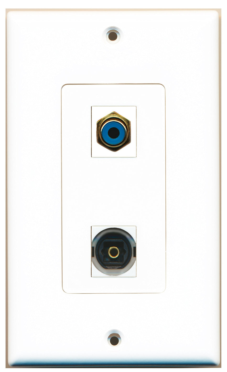 RiteAV 1 Port RCA Blue 1 Port Toslink Type Wall Plate OVERSIZED