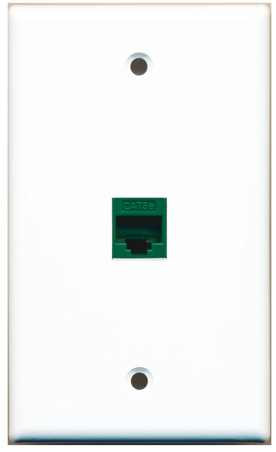 RiteAV - 1 Port Cat5e Ethernet Green Wall Plate - Bracket Included