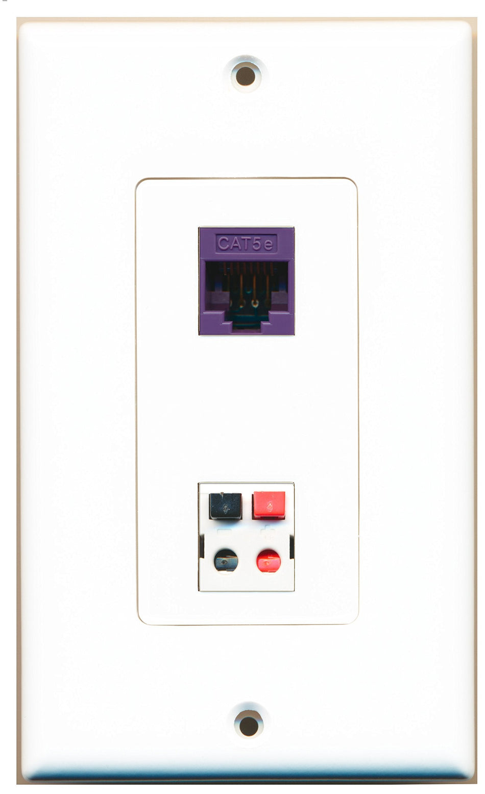 RiteAV 1 Port Cat5e Ethernet Purple 1 Port Speaker Wall Plate OVERSIZED