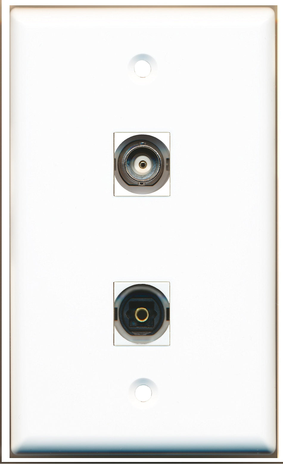 RiteAV - 1 Port Toslink 1 Port BNC Wall Plate - Bracket Included