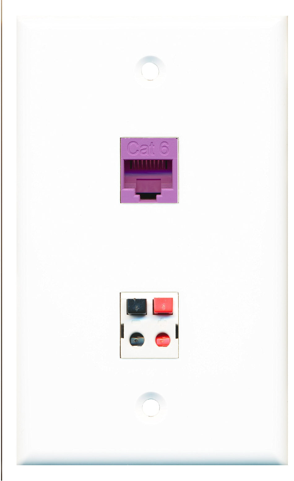 RiteAV - 1 Port Cat6 Ethernet Purple 1 Port Speaker Wall Plate - Bracket Included