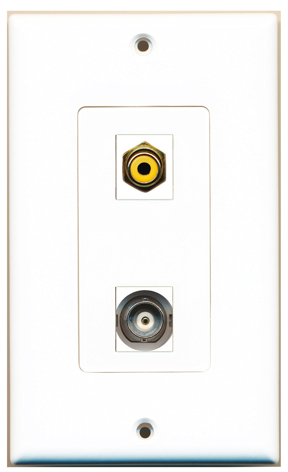 RiteAV 1 Port RCA Yellow 1 Port BNC Type Wall Plate Oversized