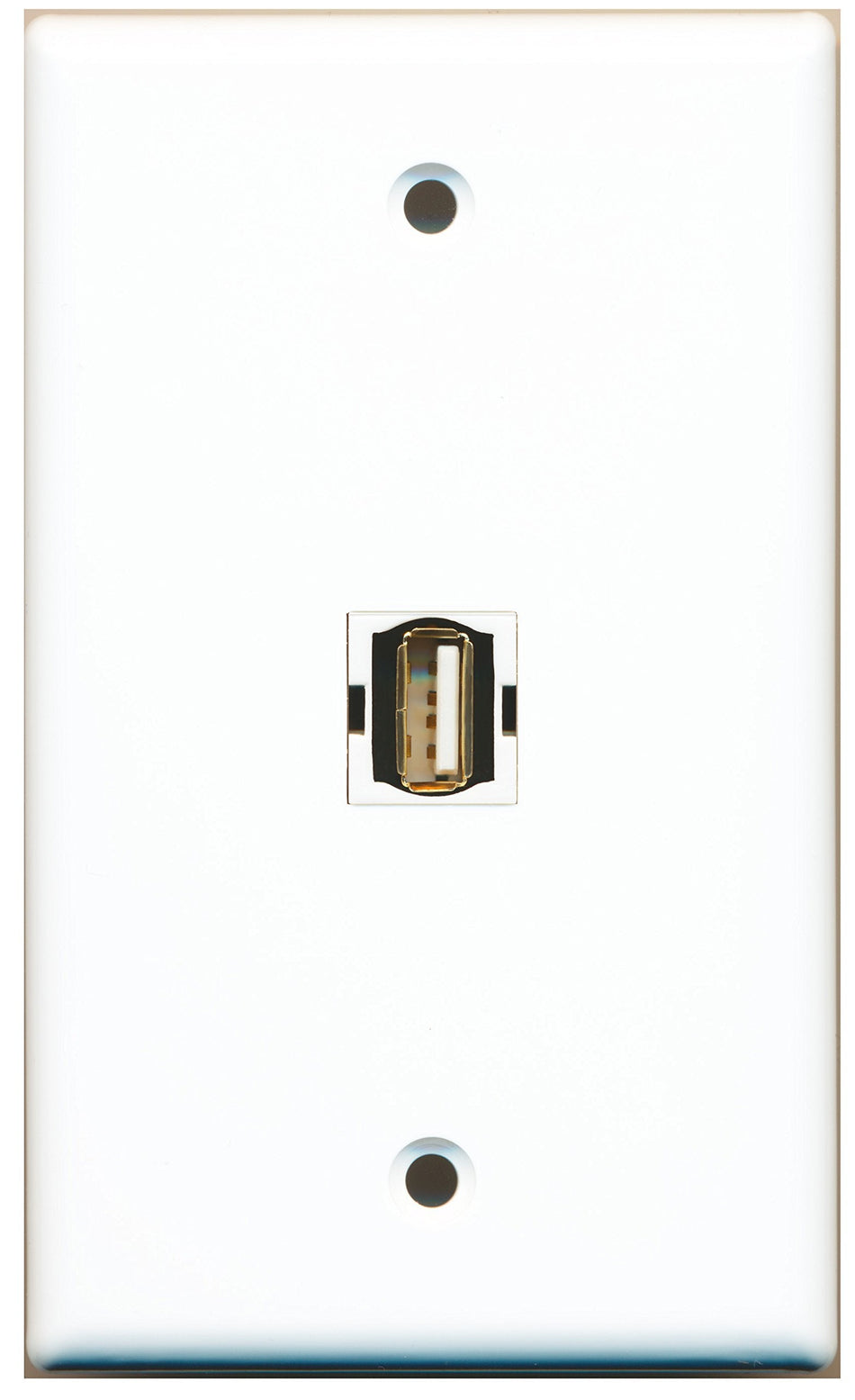 RiteAV - 1 Port USB A-A Wall Plate White - Bracket Included