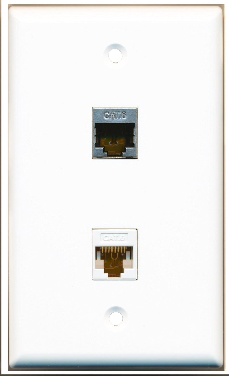 RiteAV - 1 Port Shielded Cat6 1 Port Cat6 White Wall Plate White - Bracket Included