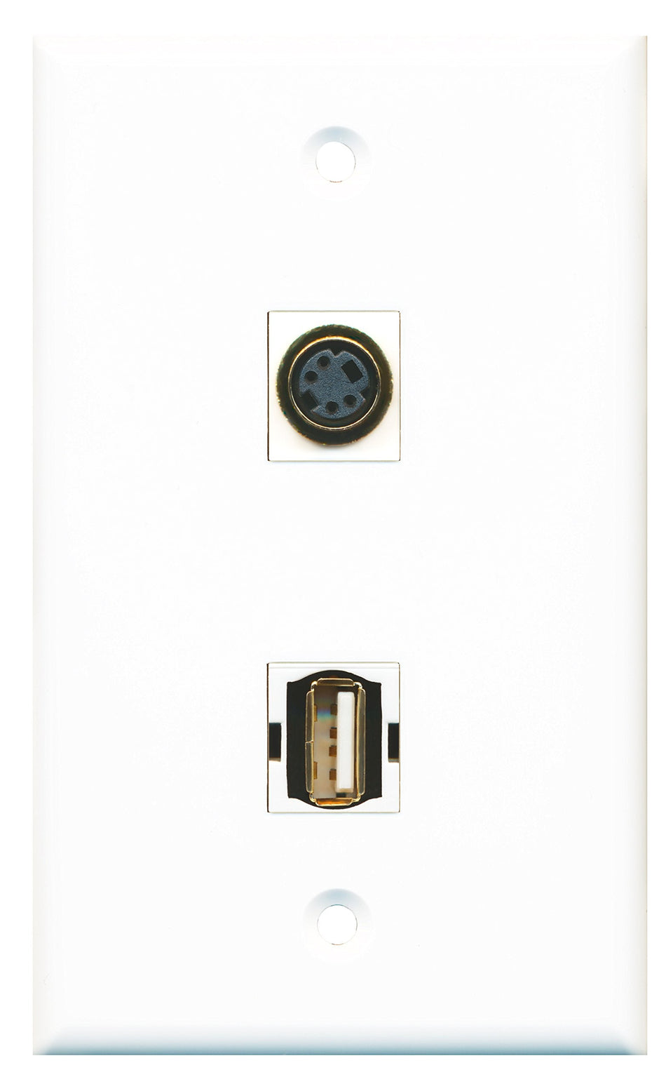 RiteAV - 1 Port USB A-A 1 Port S-Video Wall Plate - Bracket Included