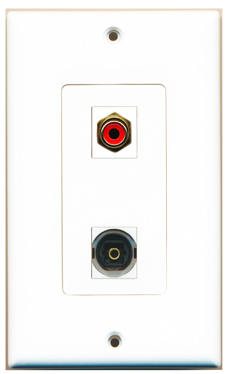 RiteAV 1 Port RCA Red 1 Port Toslink Type Wall Plate OVERSIZED