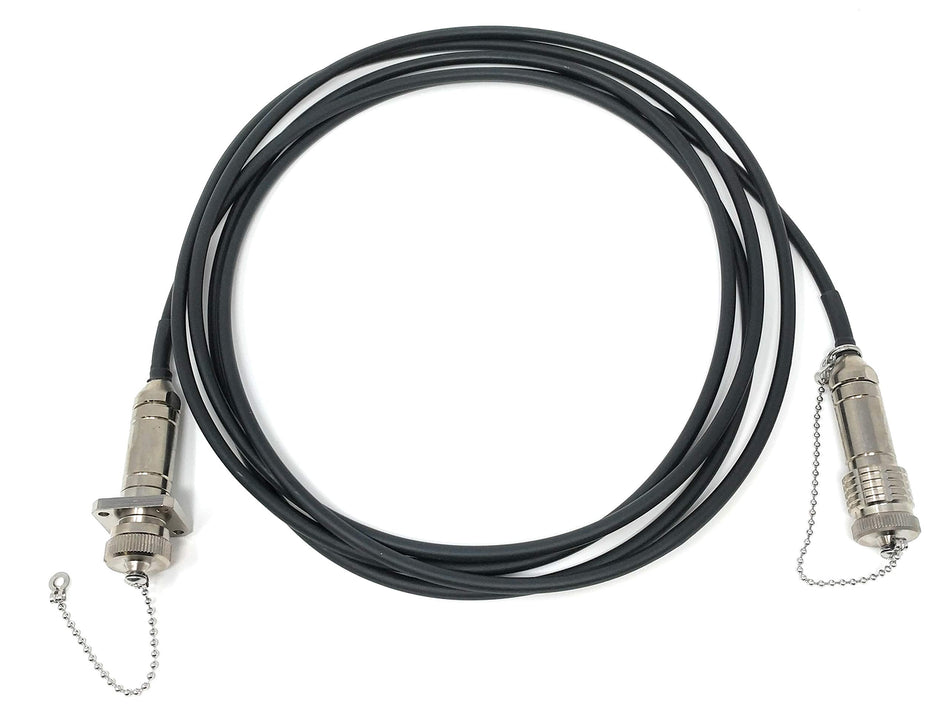 Ultra Spec Cables FTTA Outdoor Rated Screw-Type Stainless Steel Plug to Socket Singlemode Duplex TPU Cable - 10 Meter