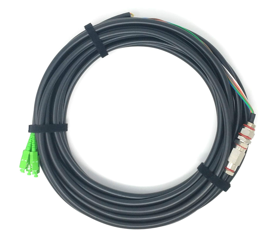 Ultra Spec Cables - SC/APC (6 Strand) Singlemode (9/125) Fiber Optic Waterproof Armored Splice Pigtail - 1M