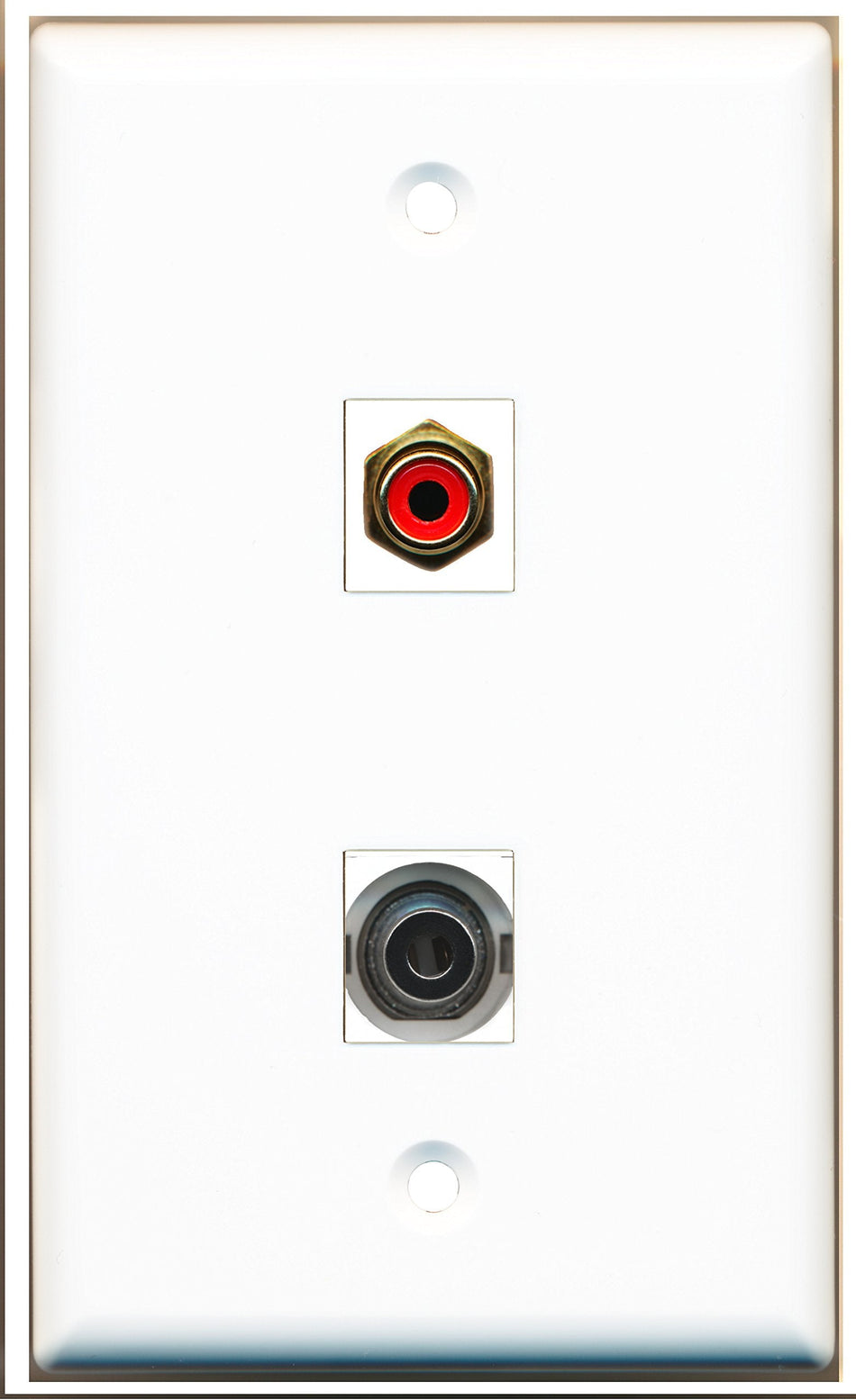 RiteAV - 1 Port RCA Red 1 Port 3.5mm Wall Plate - Bracket Included