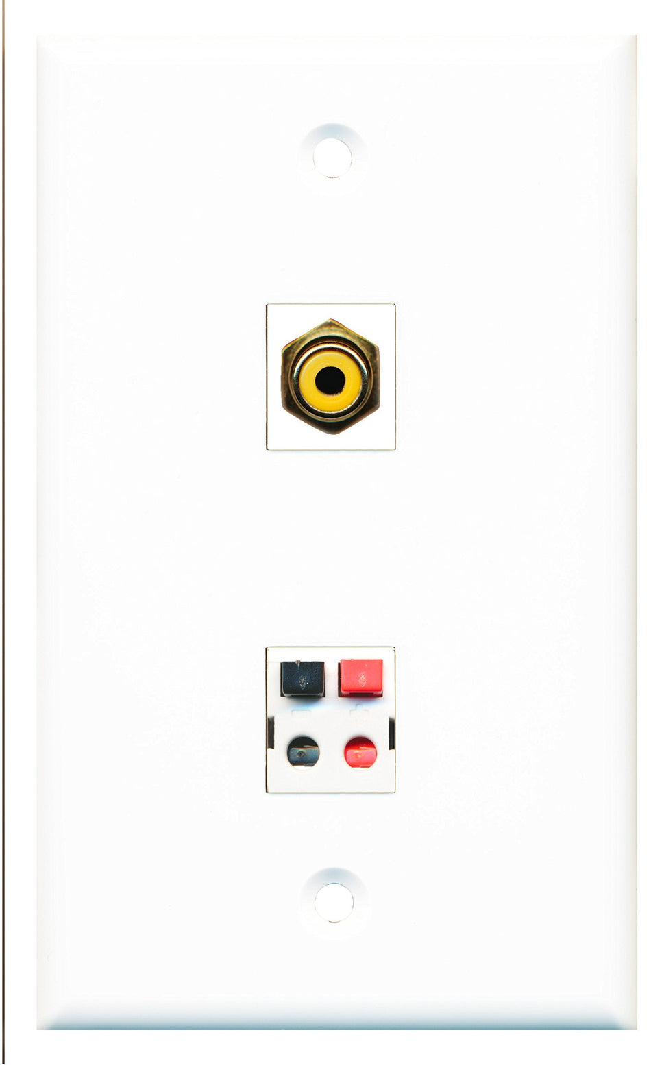 RiteAV - 1 Port RCA Yellow 1 Port Speaker Wall Plate - Bracket Included