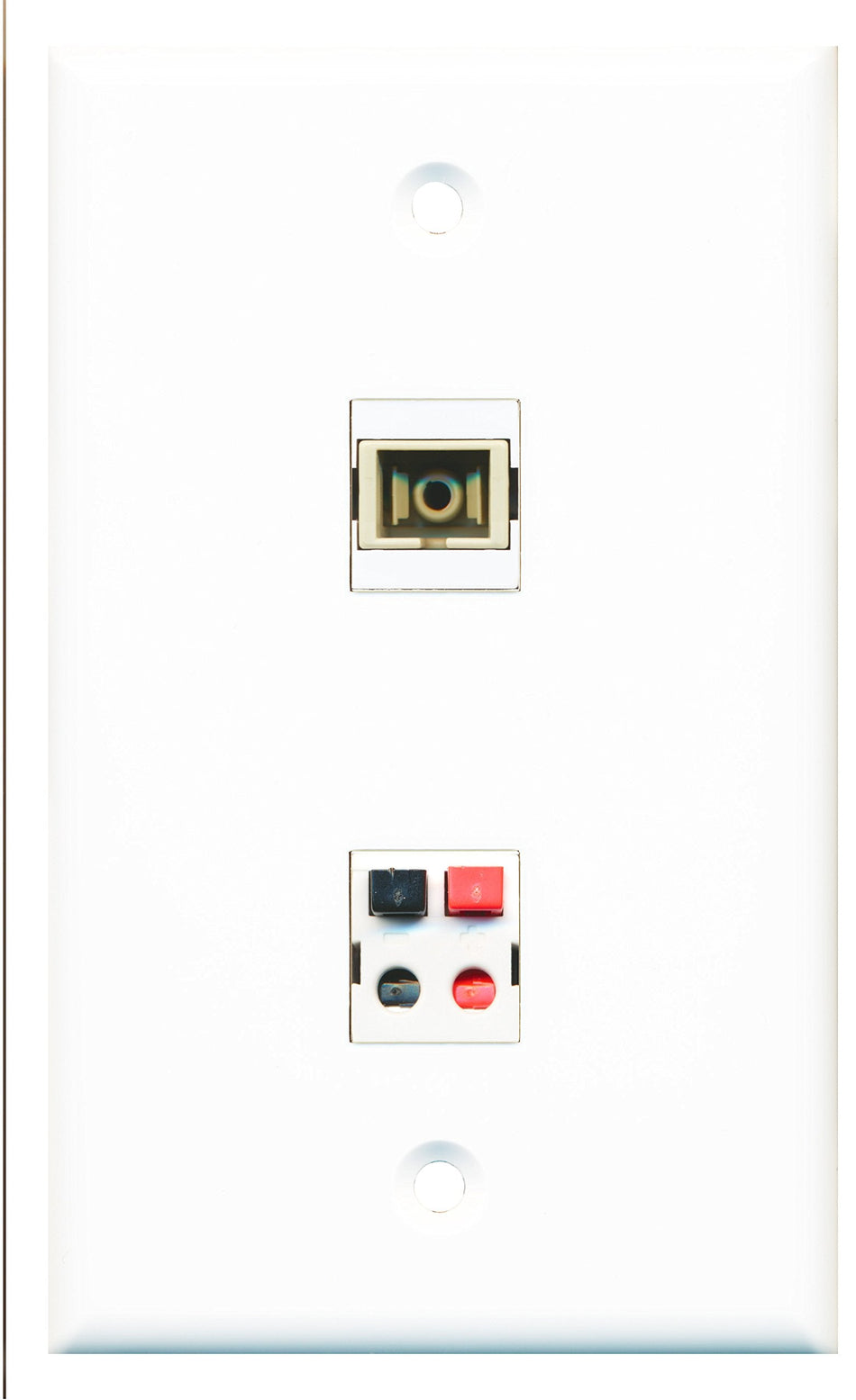 RiteAV - 1 Port SC Fiber Multimode Simplex 1 Port Speaker Wall Plate - Bracket Included
