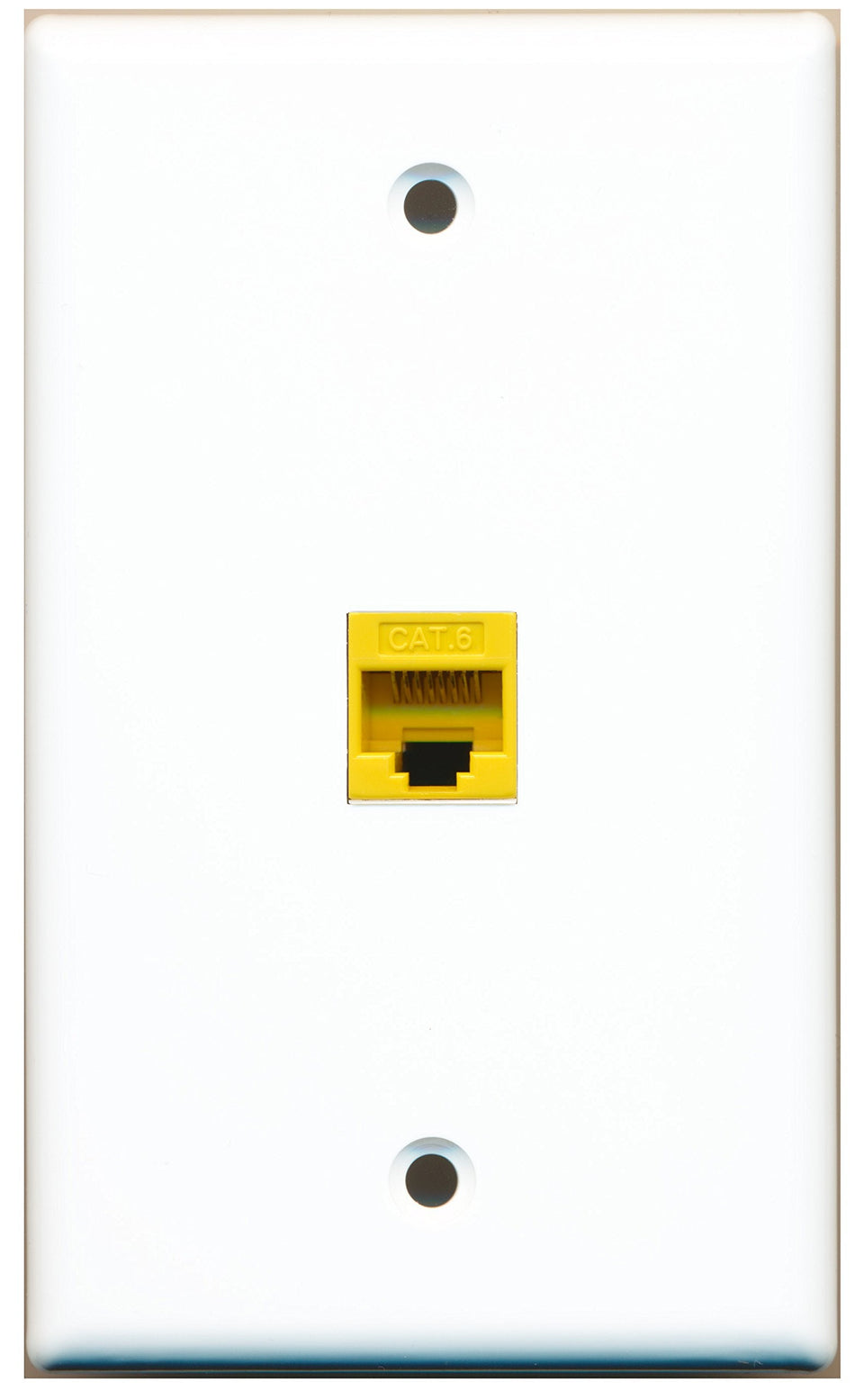 RiteAV - 1 Port Cat6 Ethernet Yellow Wall Plate - Bracket Included