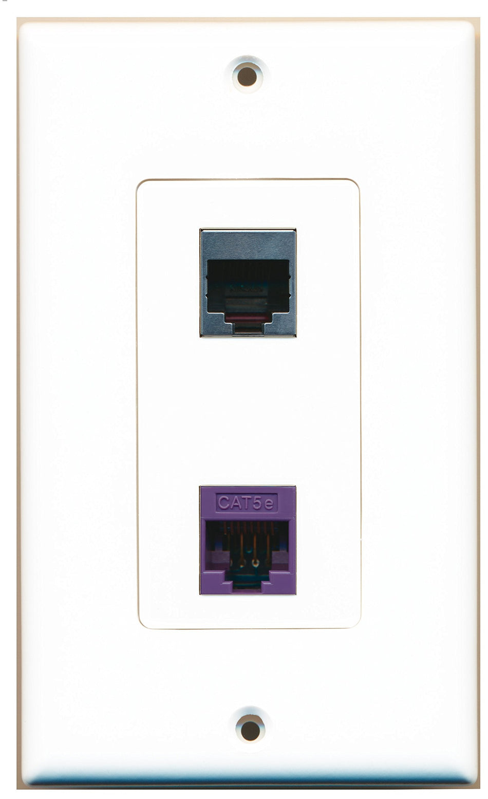 RiteAV 1 Port Cat5e Ethernet Purple 1 Port RJ45 Shielded Wall Plate OVERSIZED