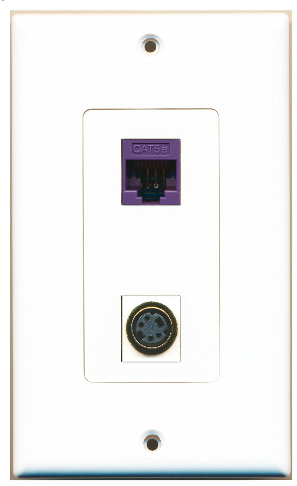 RiteAV 1 Port S-Video 1 Port Cat5e Purple Type Wall Plate OVERSIZED