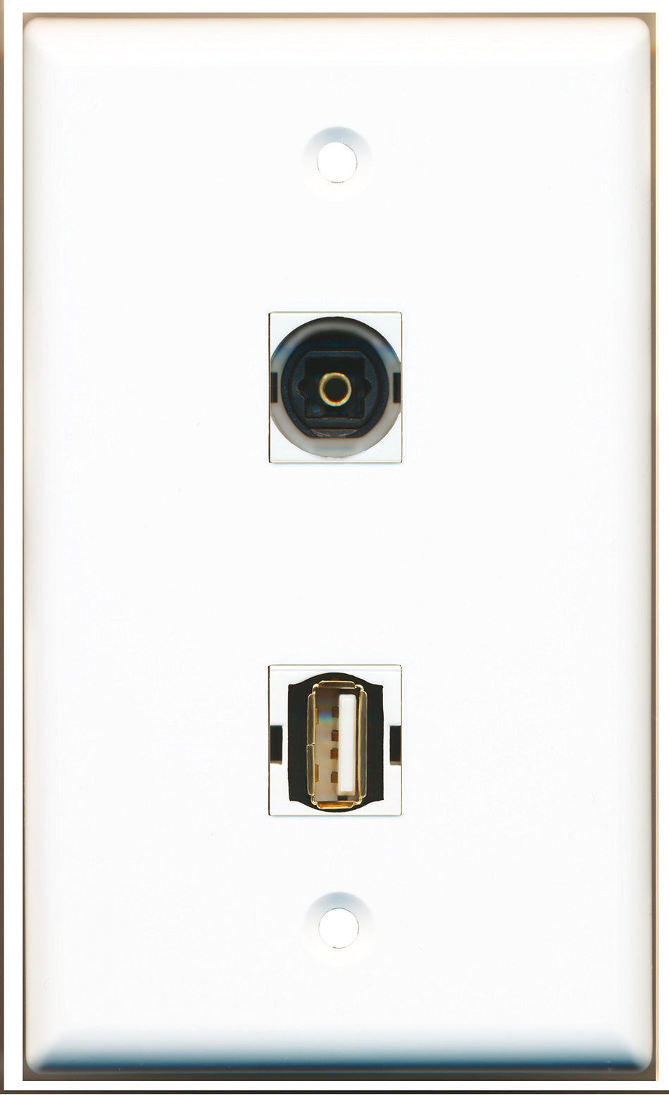 RiteAV - 1 Port USB A-A 1 Port Toslink Wall Plate - Bracket Included