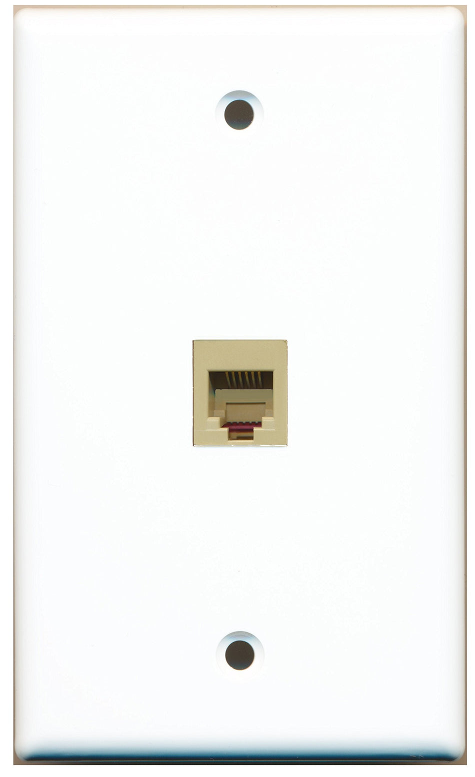 RiteAV - 1 Port Phone Beige Wall Plate - Bracket Included