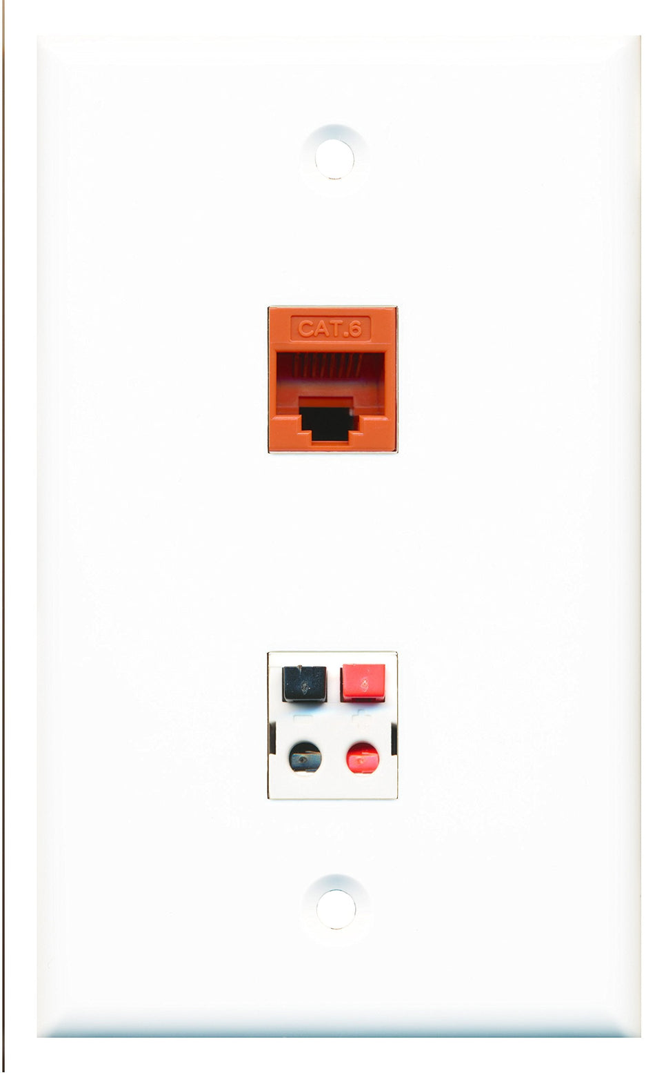 RiteAV - 1 Port Cat6 Ethernet Orange 1 Port Speaker Wall Plate - Bracket Included