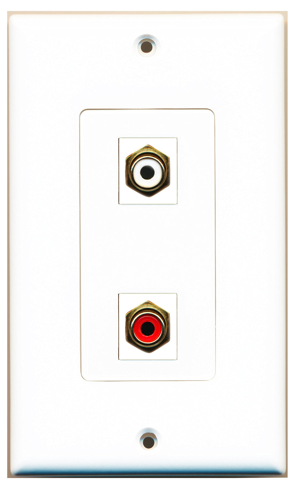 RiteAV 1 Port RCA Red 1 Port RCA White Wall Plate OVERSIZED White
