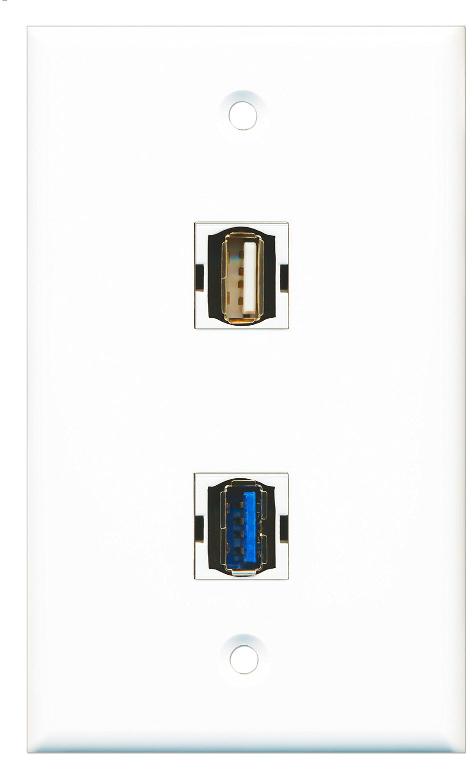 RiteAV - 1 Port USB A-A 1 Port USB 3 A-A Wall Plate - Bracket Included