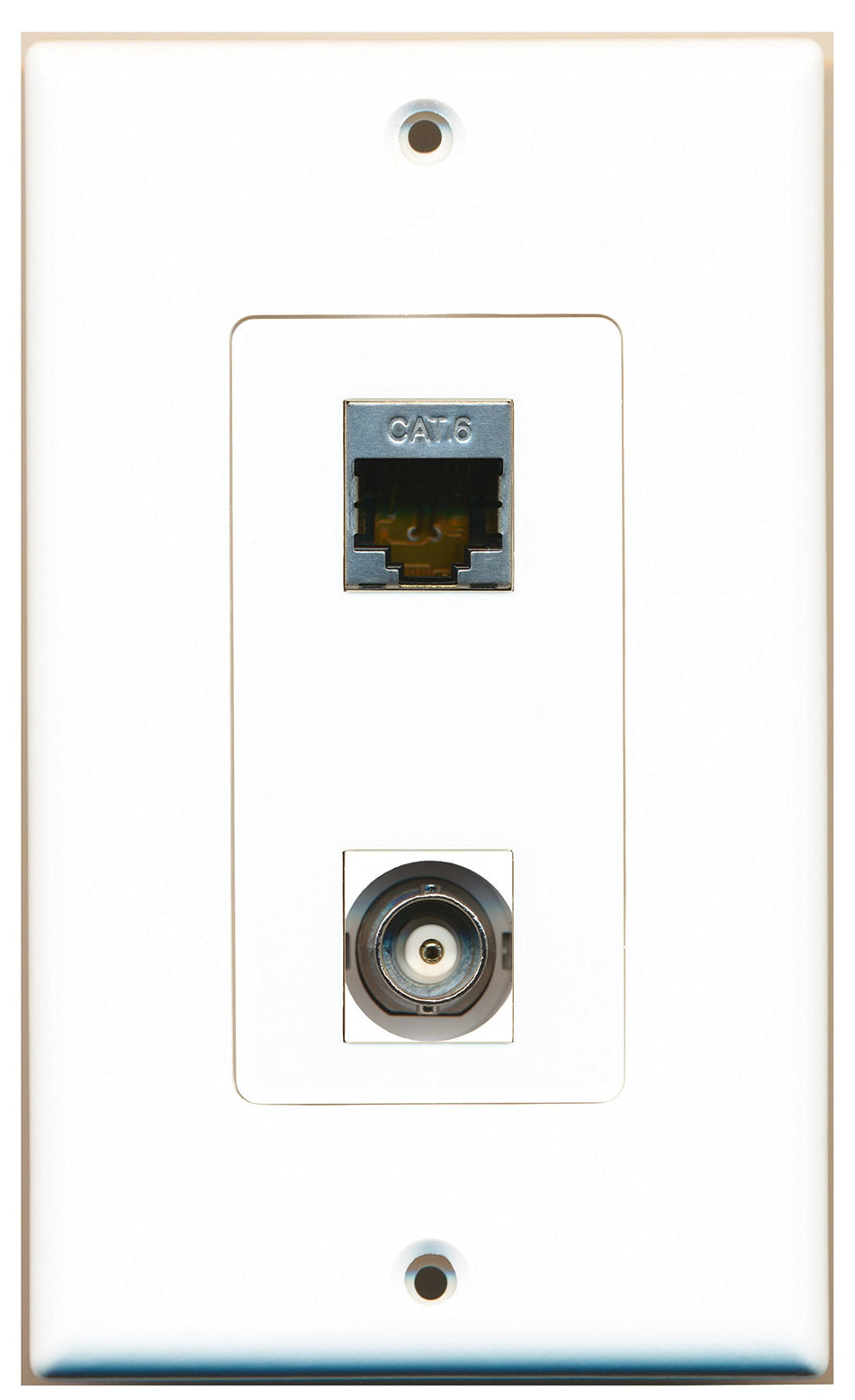RiteAV 1 Port Shielded Cat6 1 Port BNC Type Wall Plate OVERSIZED