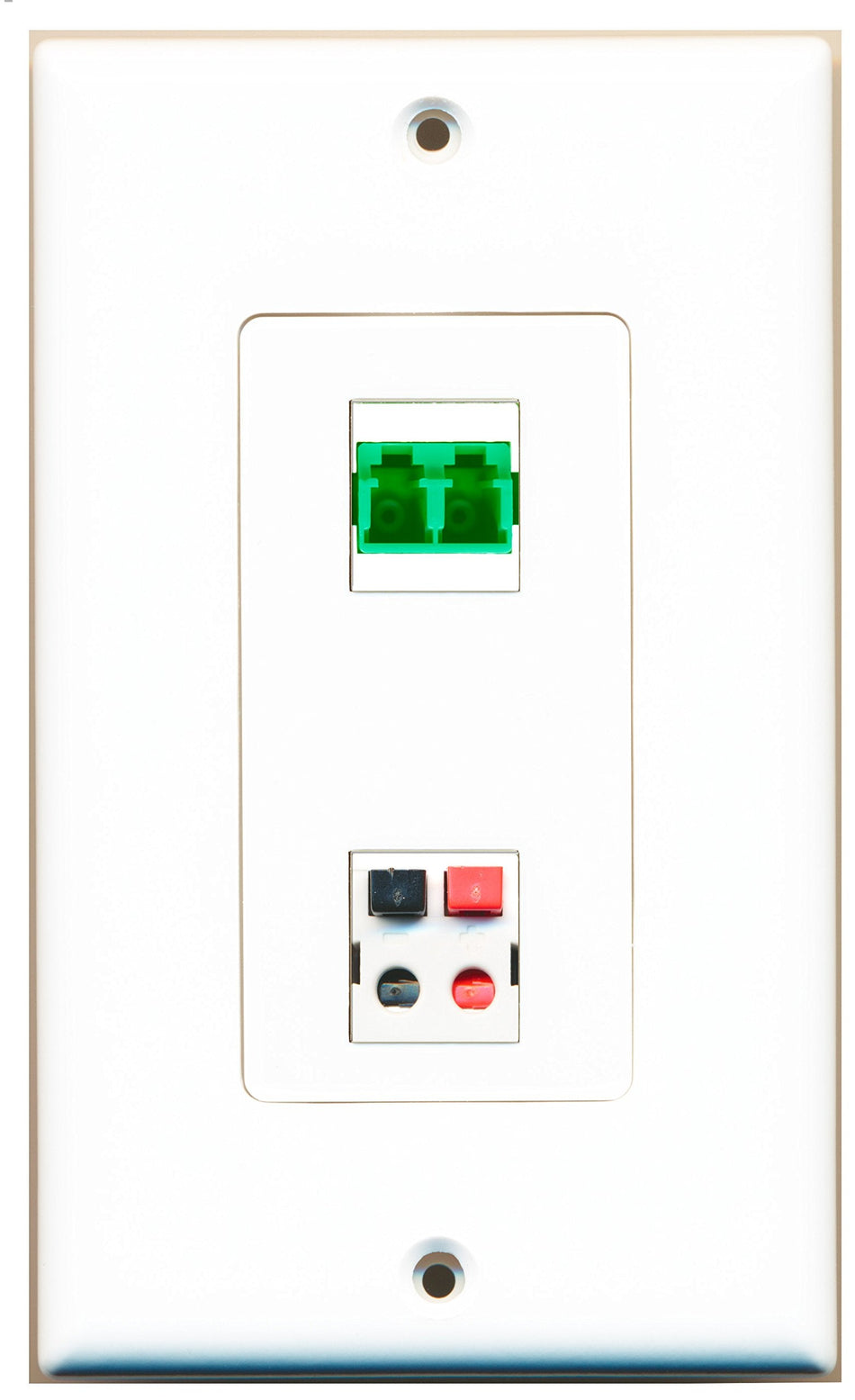 RiteAV 1 Port Speaker 1 Port Fiber LC APC Duplex Wall Plate OVERSIZED