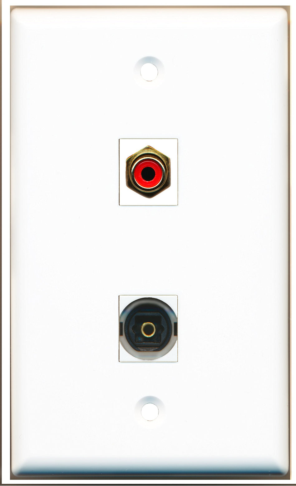 RiteAV - 1 Port RCA Red 1 Port Toslink Wall Plate - Bracket Included
