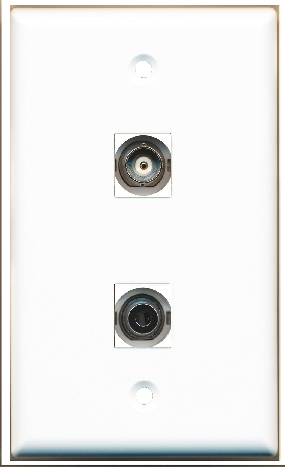 RiteAV - 1 Port 3.5mm 1 Port BNC Wall Plate - Bracket Included