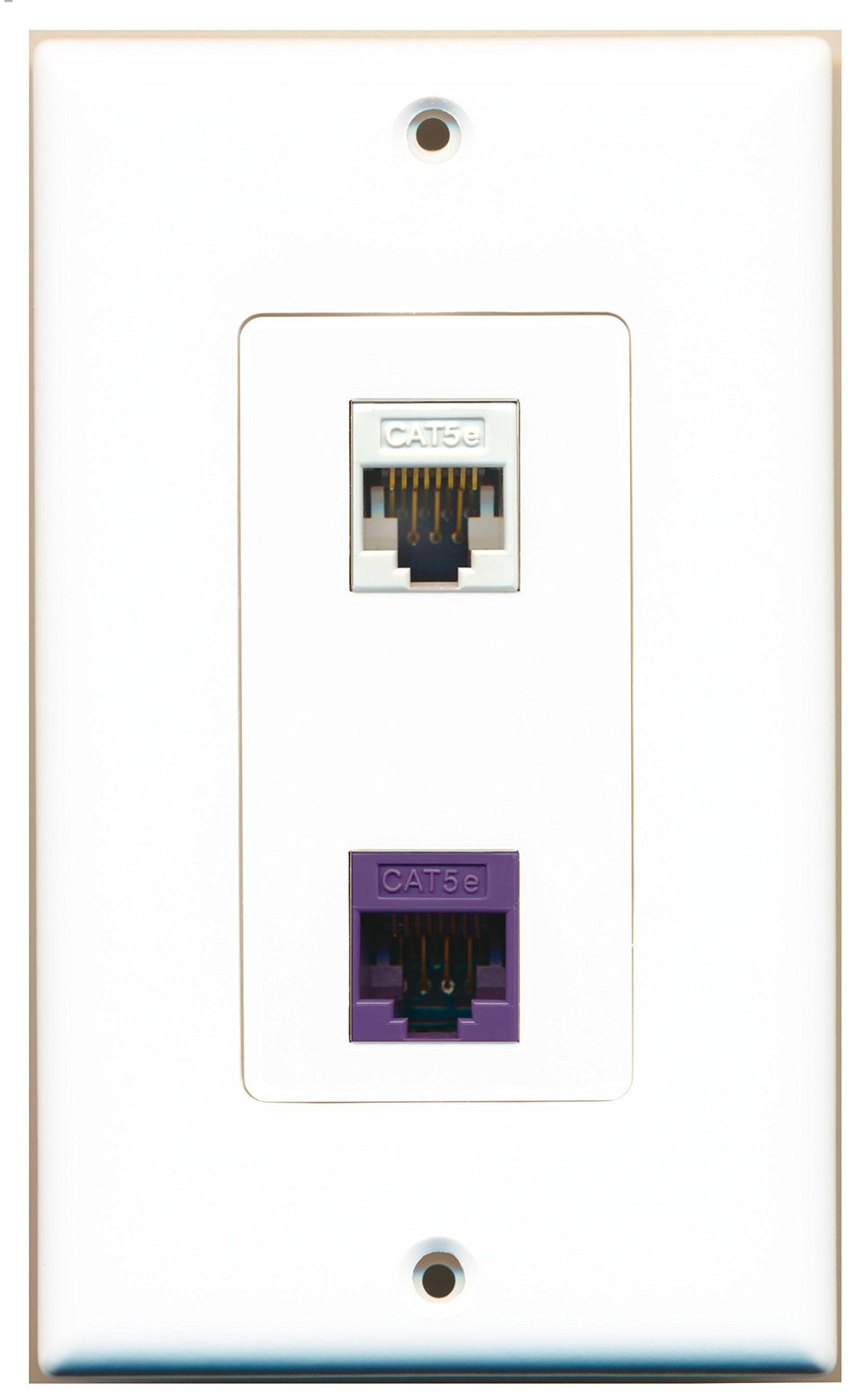 RiteAV 1 Port Cat5e Ethernet White 1 Port Cat5e Ethernet Purple Wall Plate OVERSIZED